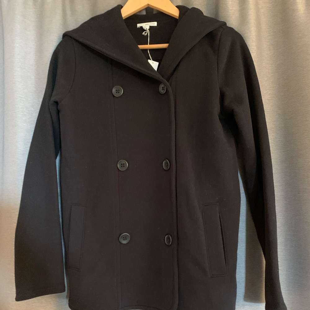 James Perse Black Hooded Jacket